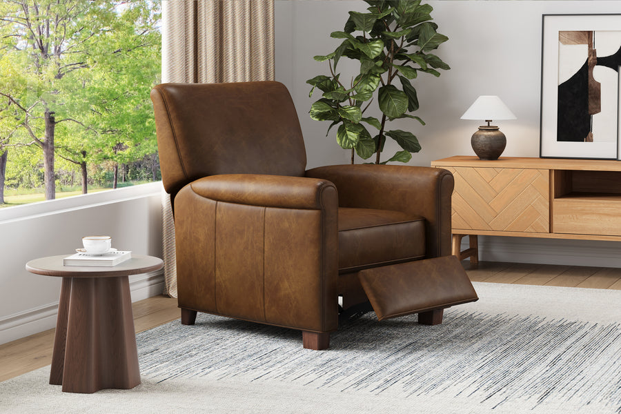 Valencia Terrance Top Grain Leather Recliner Chair, Chocolate