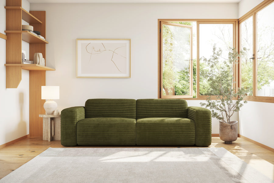 Valencia Maddie Fabric Wide Lounge, Olive Green