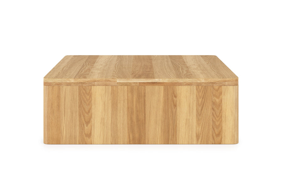 Valencia Madeline Solid Oak Square Coffee Table, Natural Color