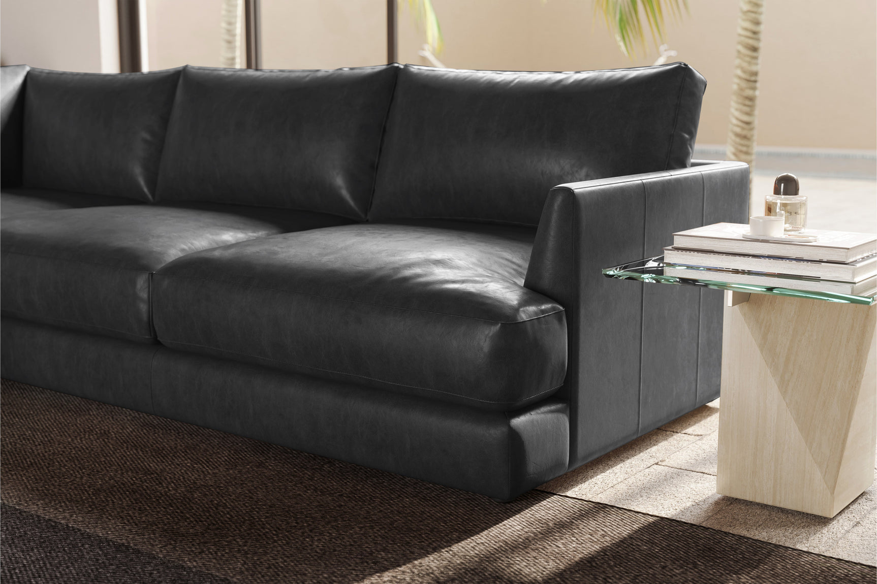 Serena Leather Sectional Lounge