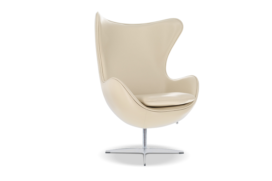 Valencia Finola Leather Accent Chair, Cream Color