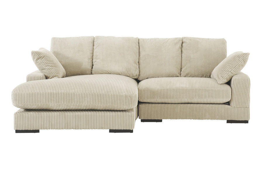 Valencia Simona Fabric Loveseat with Left Chaise Sectional Lounge, Beige