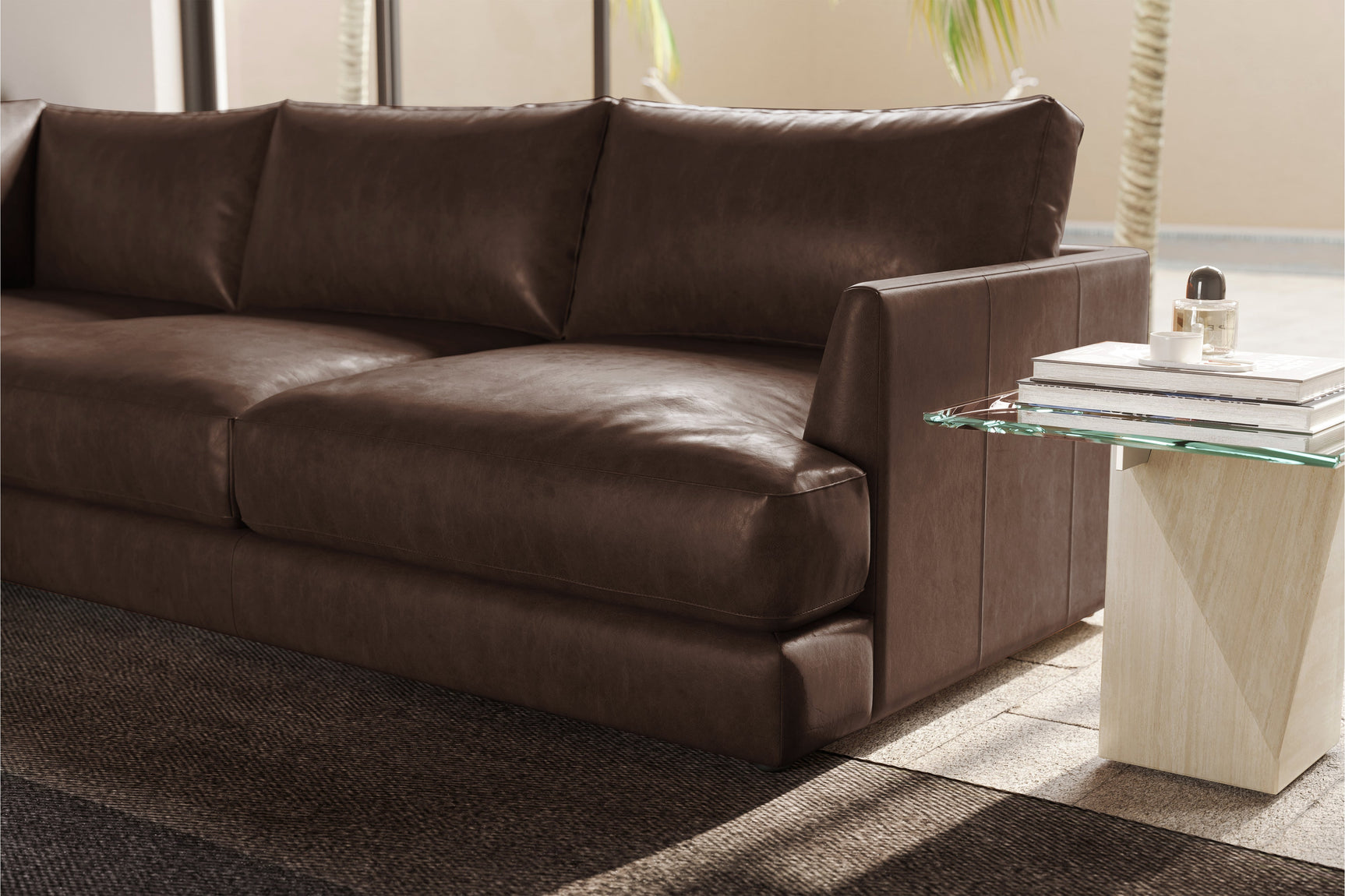 Serena Leather Sectional Lounge