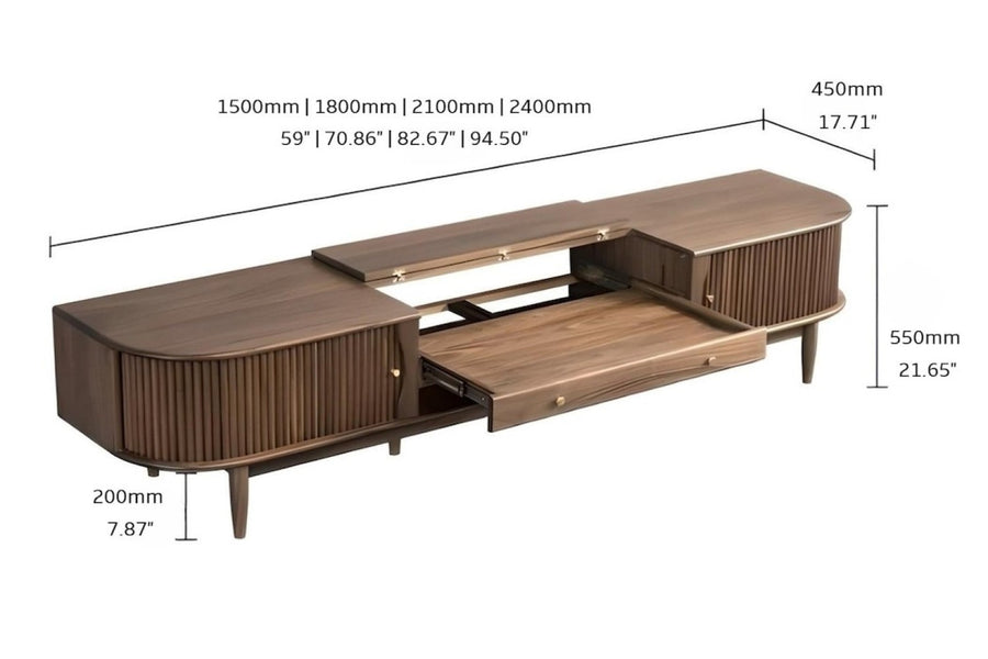 Valencia Lavinia Walnut Wood Media Console, Walnut