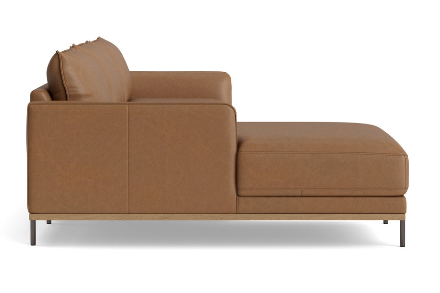 Valencia Imogen Top Grain Leather Sectional Lounge, Three Seats with Left Chaise, Tan