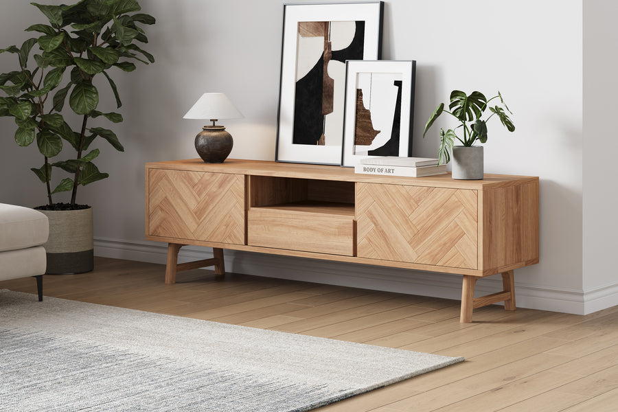 Valencia Anna Oak Wood Media Console