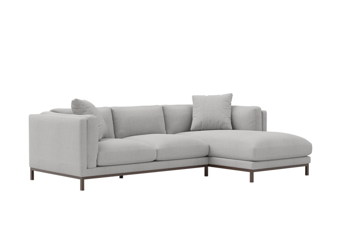 Valencia Bergen Fabric Sectional Lounge with right hand facing chaise, Beige
