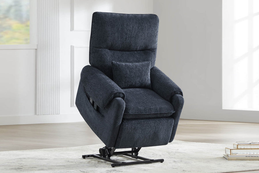 Valencia Xander Performance Fabric Power Lift Recliner Chair, Navy Blue