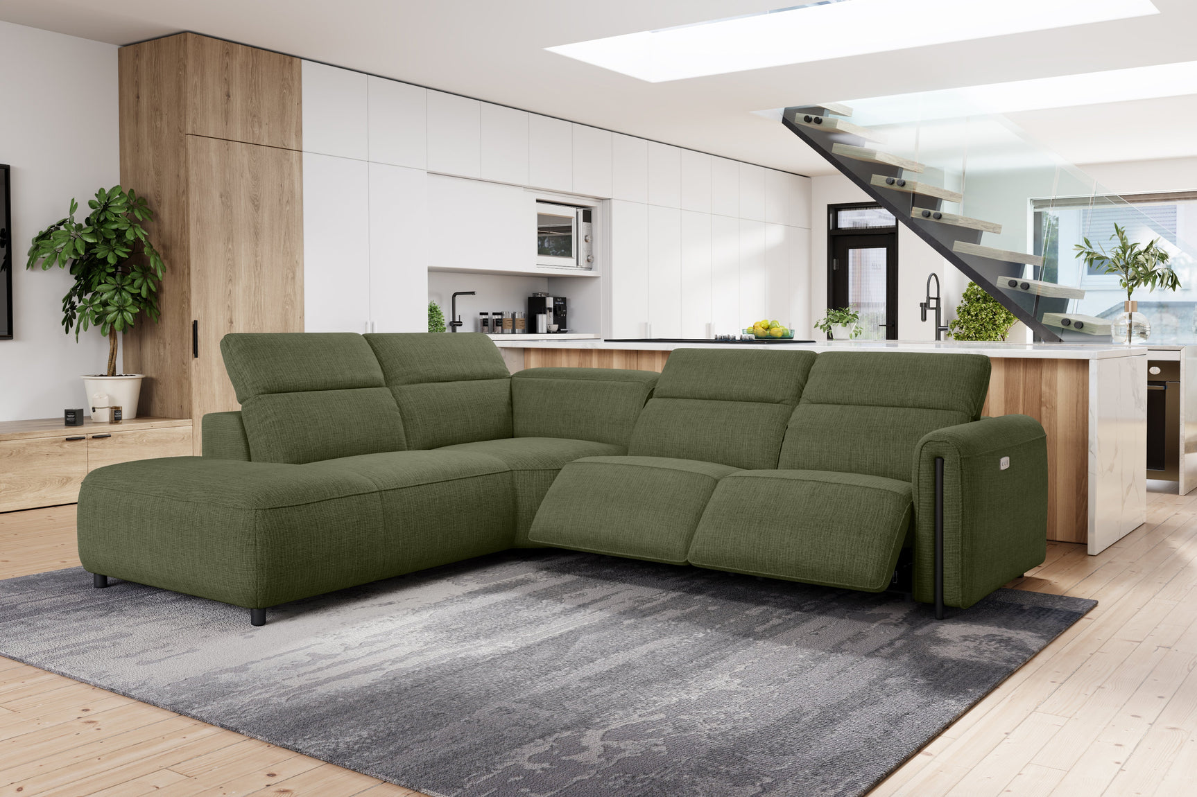 Octavia Fabric Reclining Corner Sectional Cloud Lounge