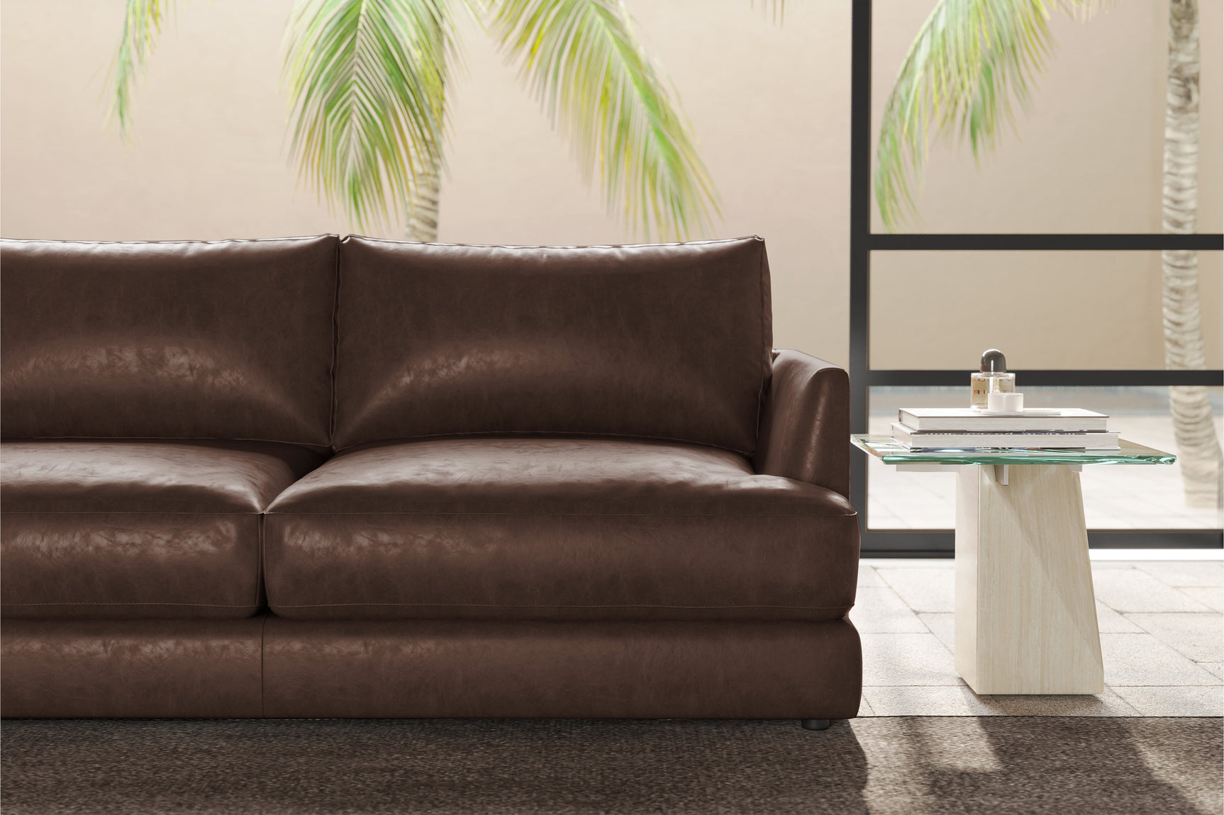 Serena Leather Sectional Lounge