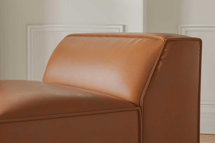 Valencia Nathan Full Aniline Leather Armless Piece, Caramel Brown