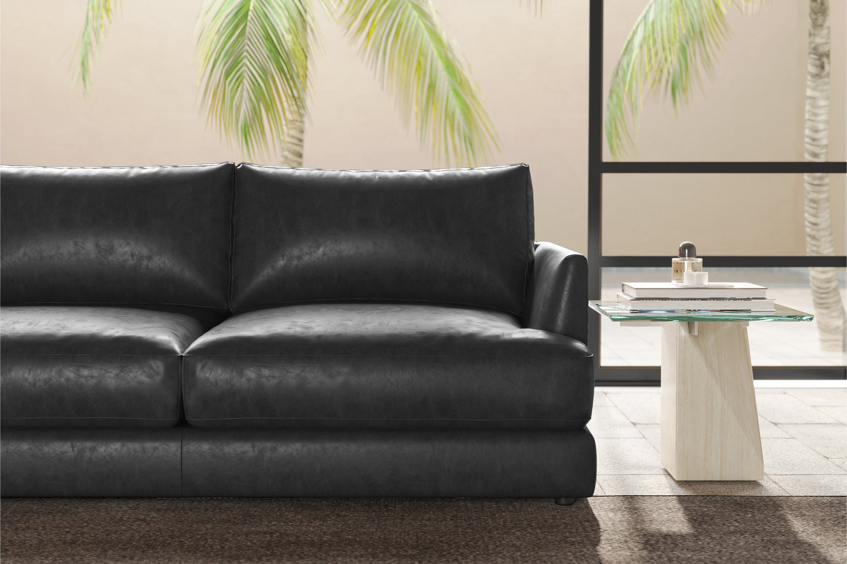 Serena Leather Sectional Lounge