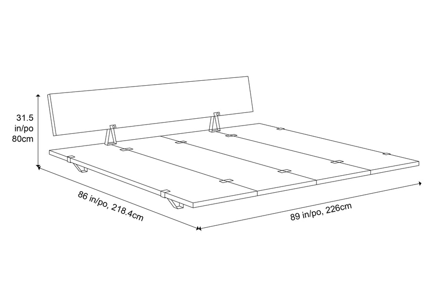 Valencia Jade Wood King Size Bed Frame, White Oak