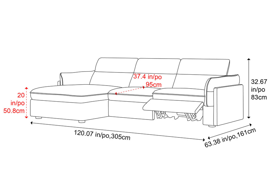 Valencia Fernanda Fabric Modular Sectional Sofa, Three Seats with Left Chaise, Light Grey