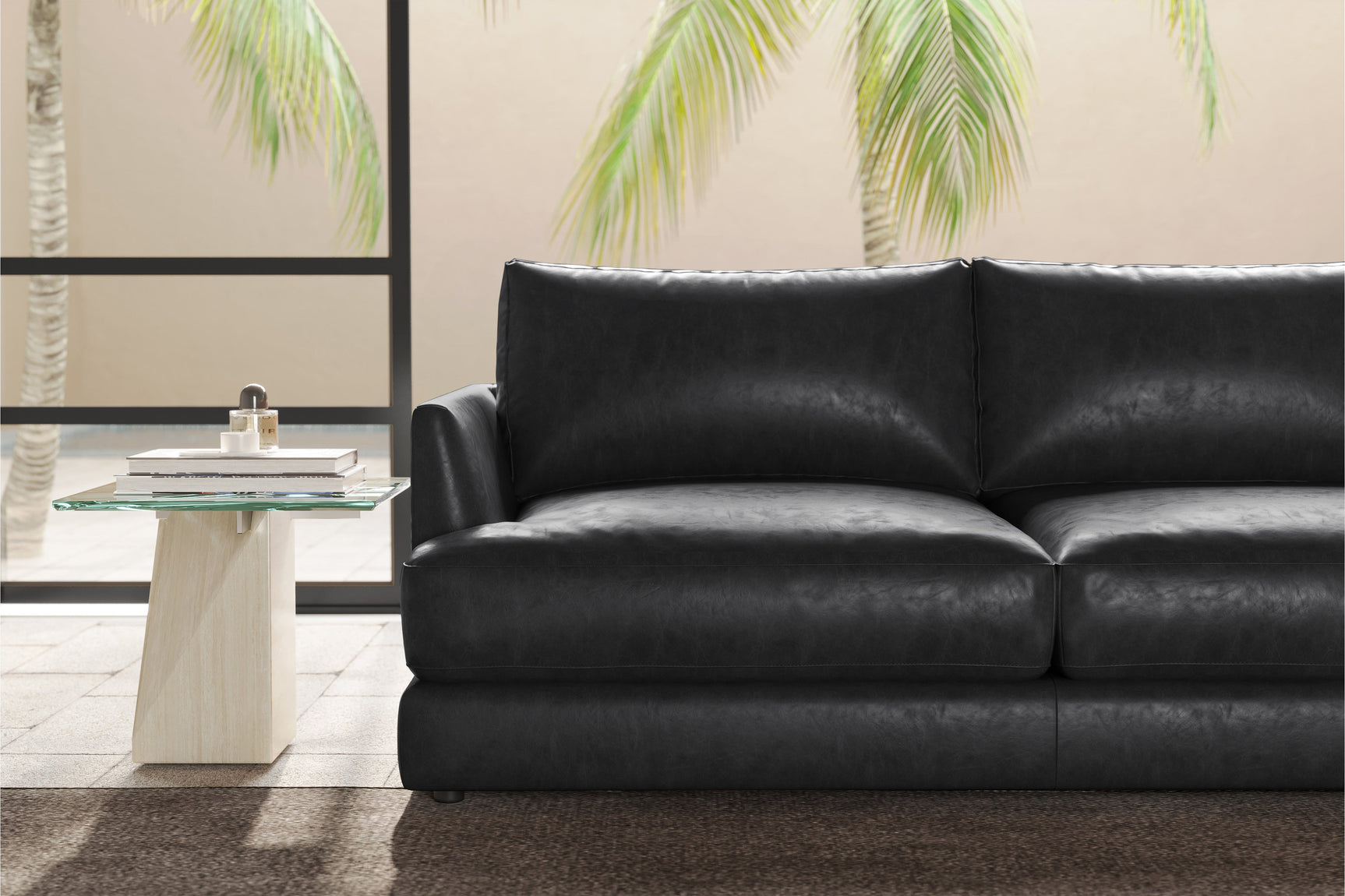 Serena Leather Sectional Lounge