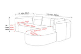 Jordyn Velvet Fabric Sectional Lounge
