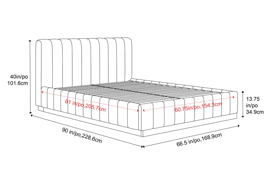 Valencia Reese Velvet Fabric Queen Bed Frame, Dark Navy