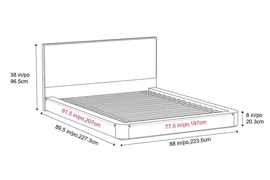 Valencia Gianna King Size Bed Frame, Natural Walnut Wood