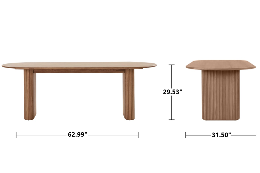 Valencia Ignatius Wood Dining Table, Small, Natural