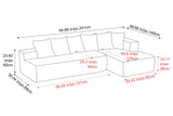Alexus Corduroy Fabric Sectional Lounge