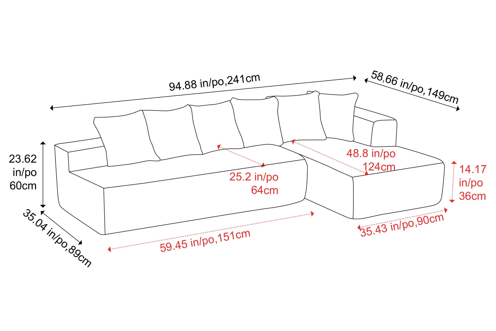 Alexus Corduroy Fabric Sectional Lounge