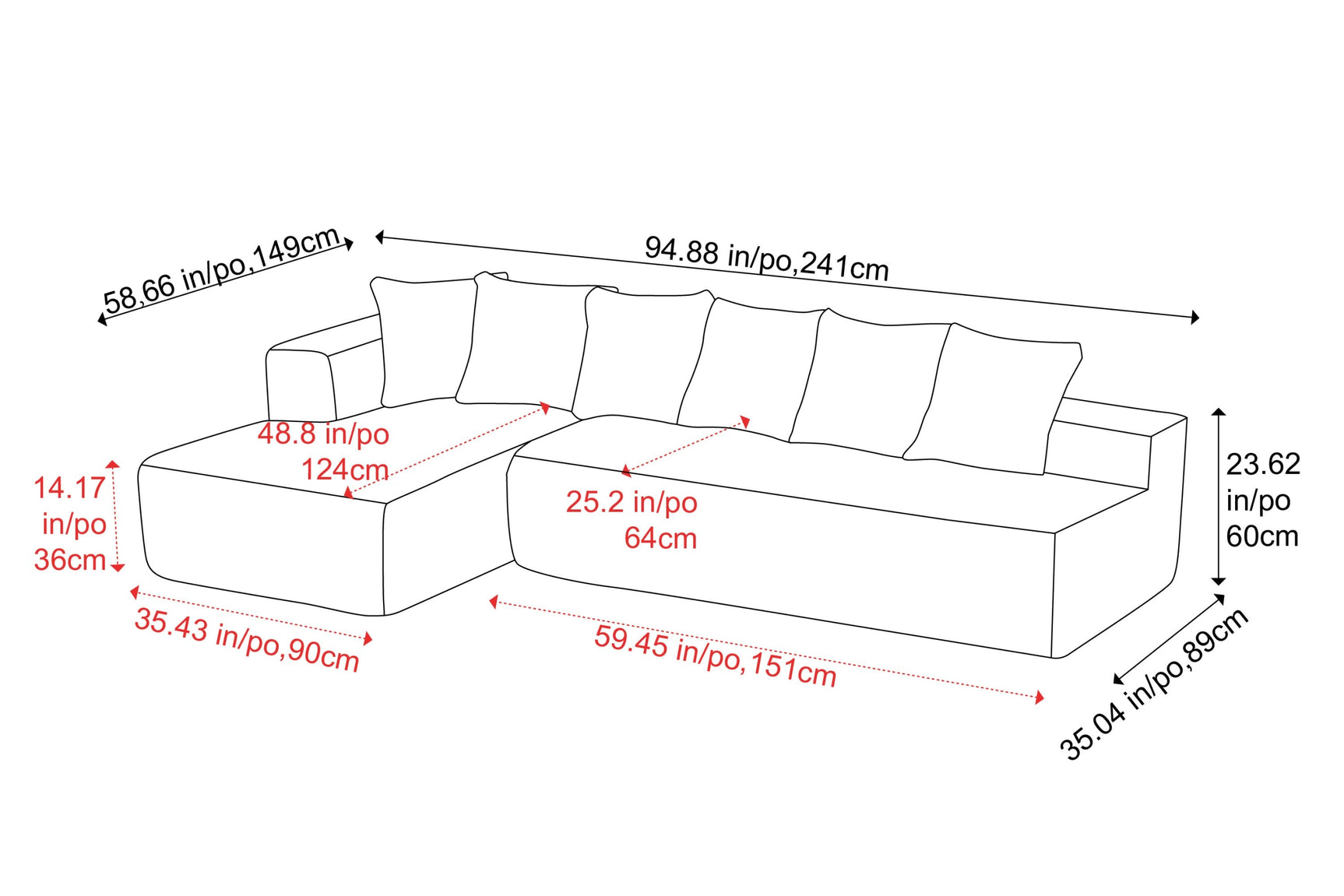 Alexus Corduroy Fabric Sectional Lounge