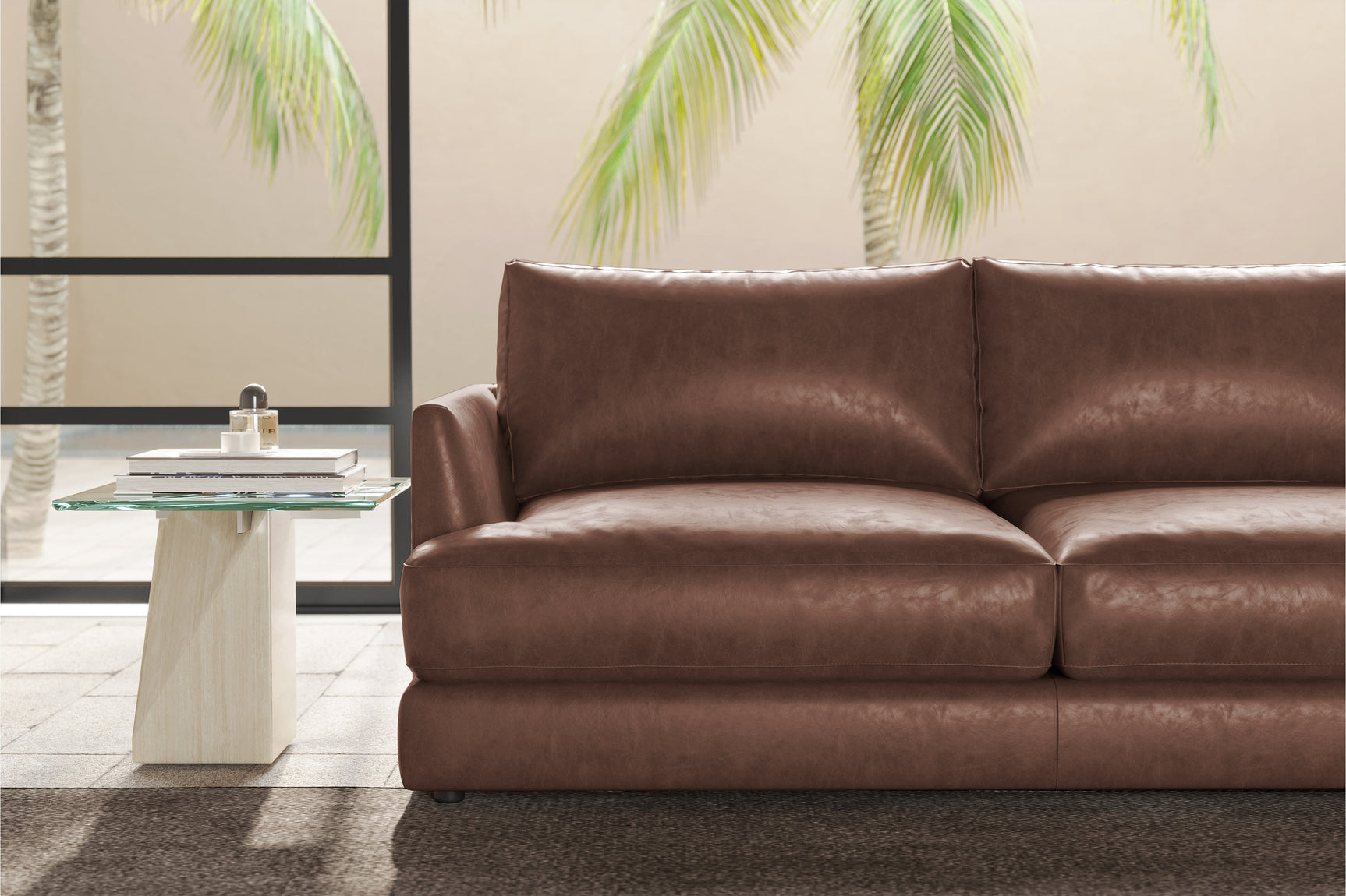 Serena Leather Sectional Lounge
