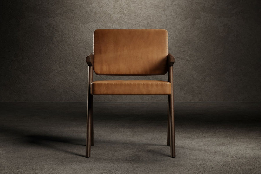 Valencia Caspar Leather Dining Chair, Brown