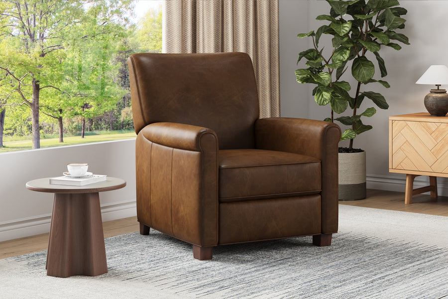 Valencia Terrance Top Grain Leather Recliner Chair, Chocolate