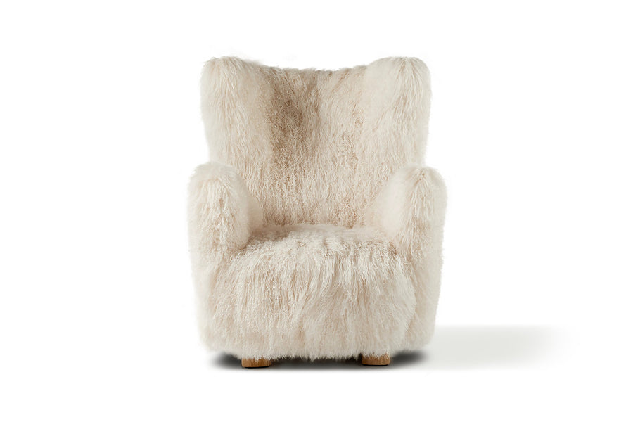 Valencia Pina Genuine Sheepskin Accent Chair, Warm Beige