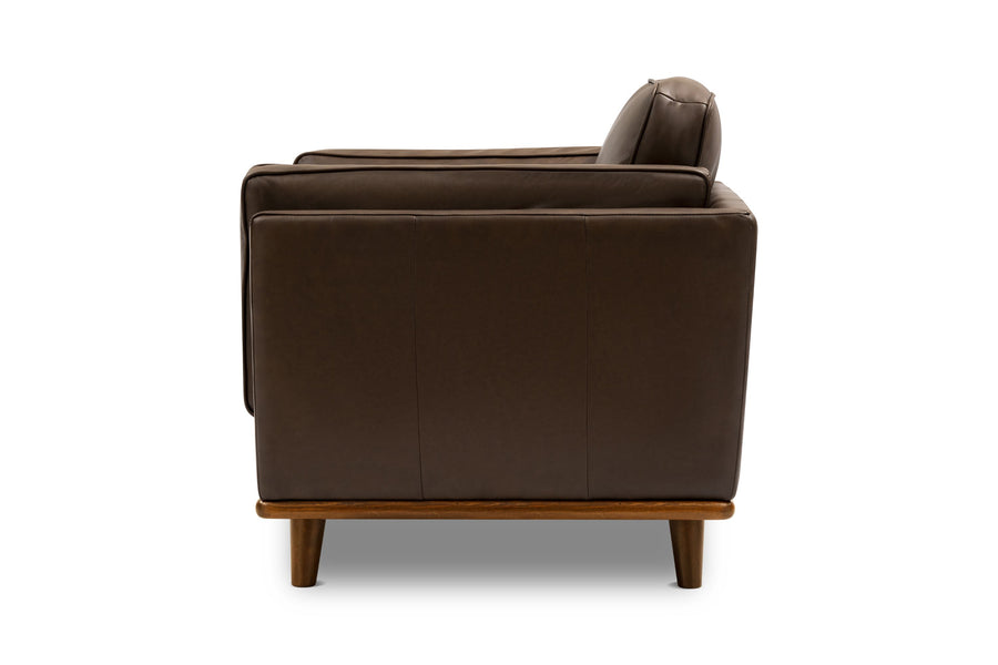 Valencia Artisan Leather Accent Chair, Dark Chocolate