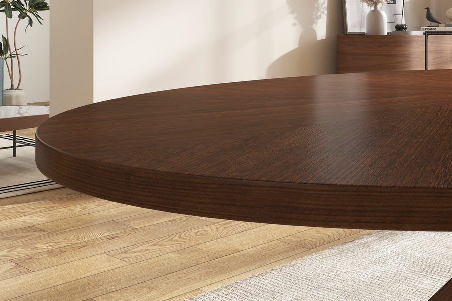 Valencia Lucy Wood Oval Large Size Dining Table, Walnut Color