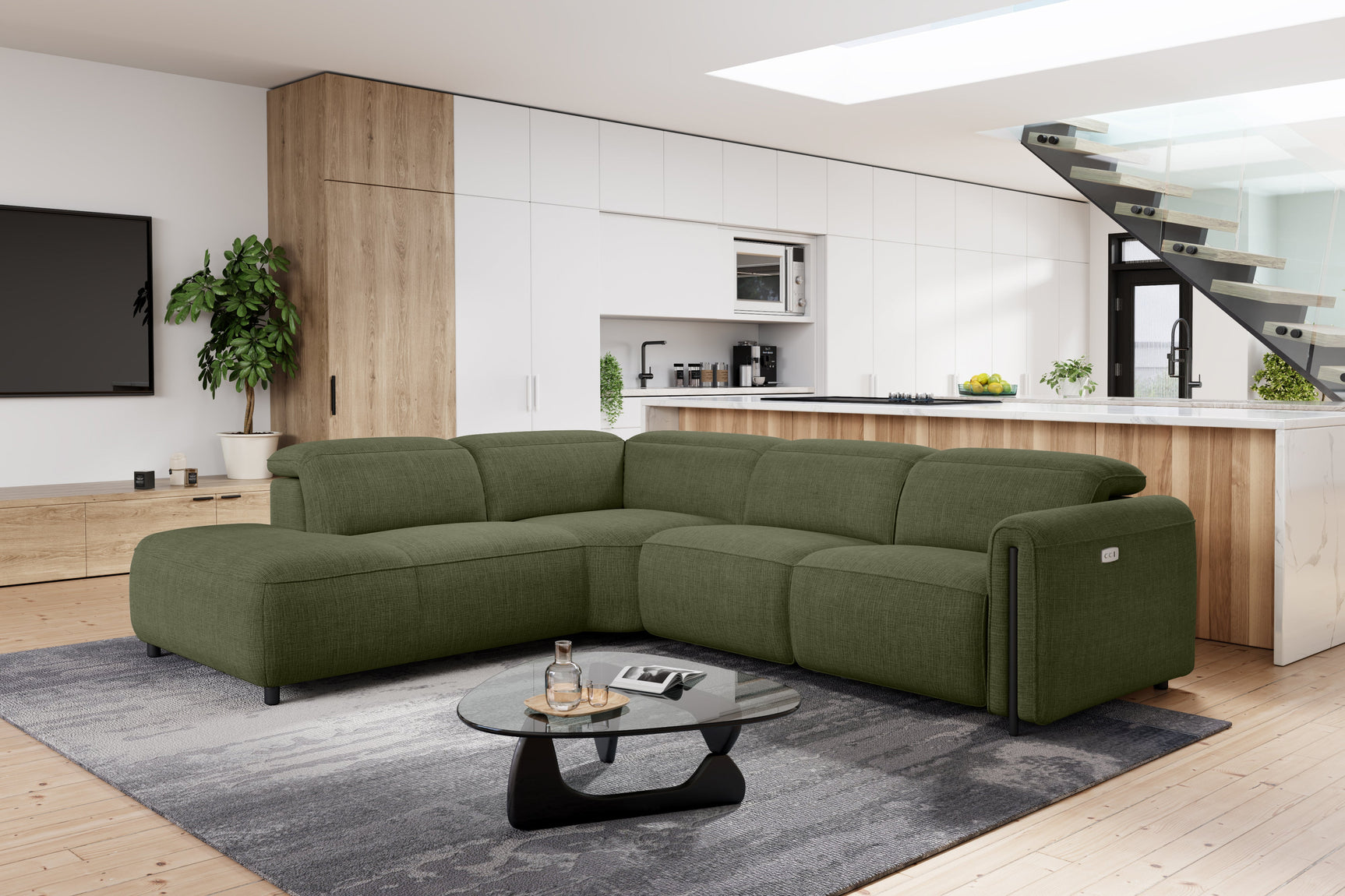 Octavia Fabric Reclining Corner Sectional Cloud Lounge