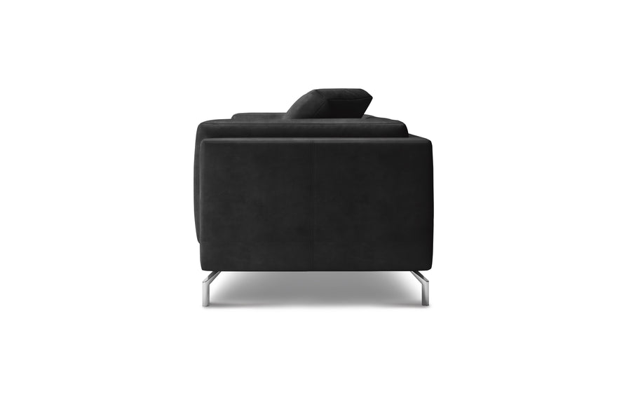 Valencia Zadar Leather Wide Seats Lounge, Black Color
