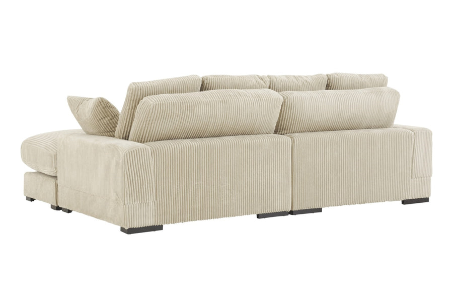 Valencia Simona Fabric Loveseat with Right Chaise Sectional Lounge, Beige