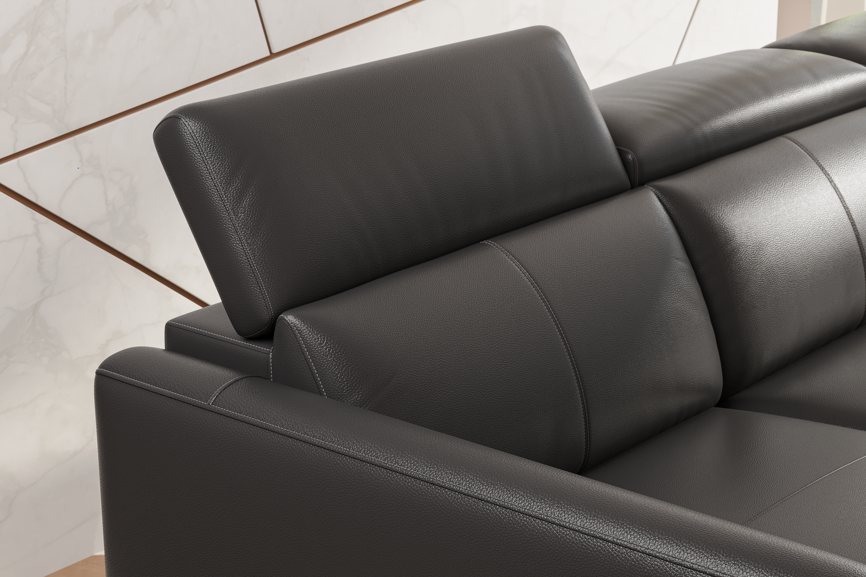 Andria Leather Reclining Sectional Lounge