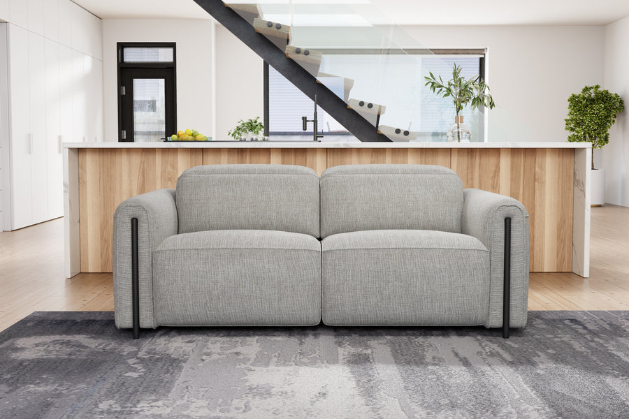 Valencia Octavia Fabric Dual Reclining Cloud Loveseat Lounge, Light Grey