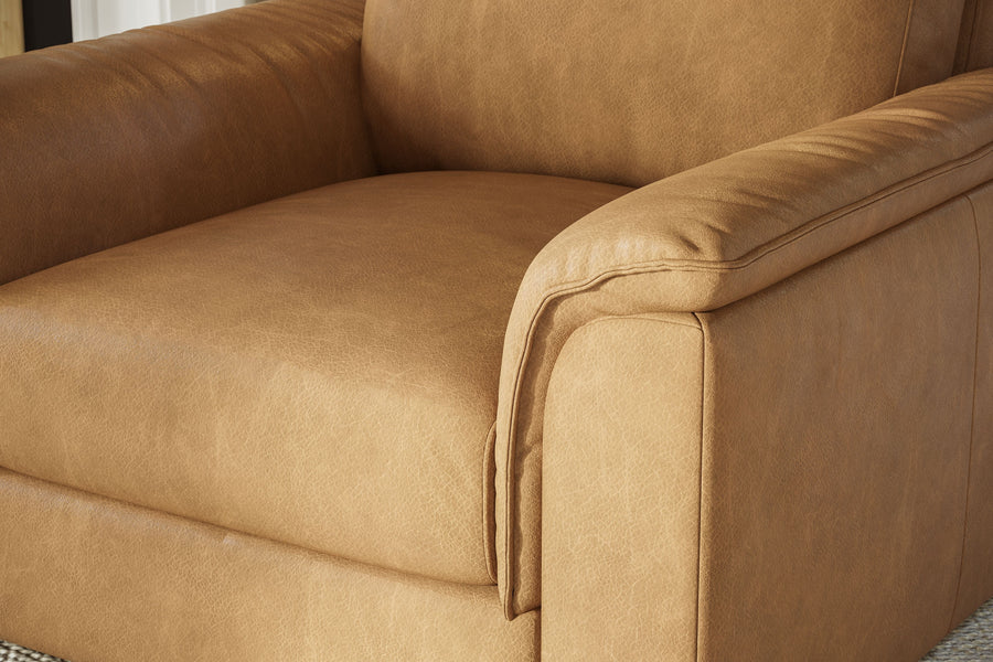 Valencia Zaira Leather Accent Chair, Camel Brown