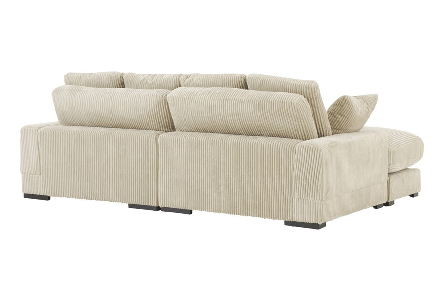 Valencia Simona Fabric Loveseat with Left Chaise Sectional Lounge, Beige