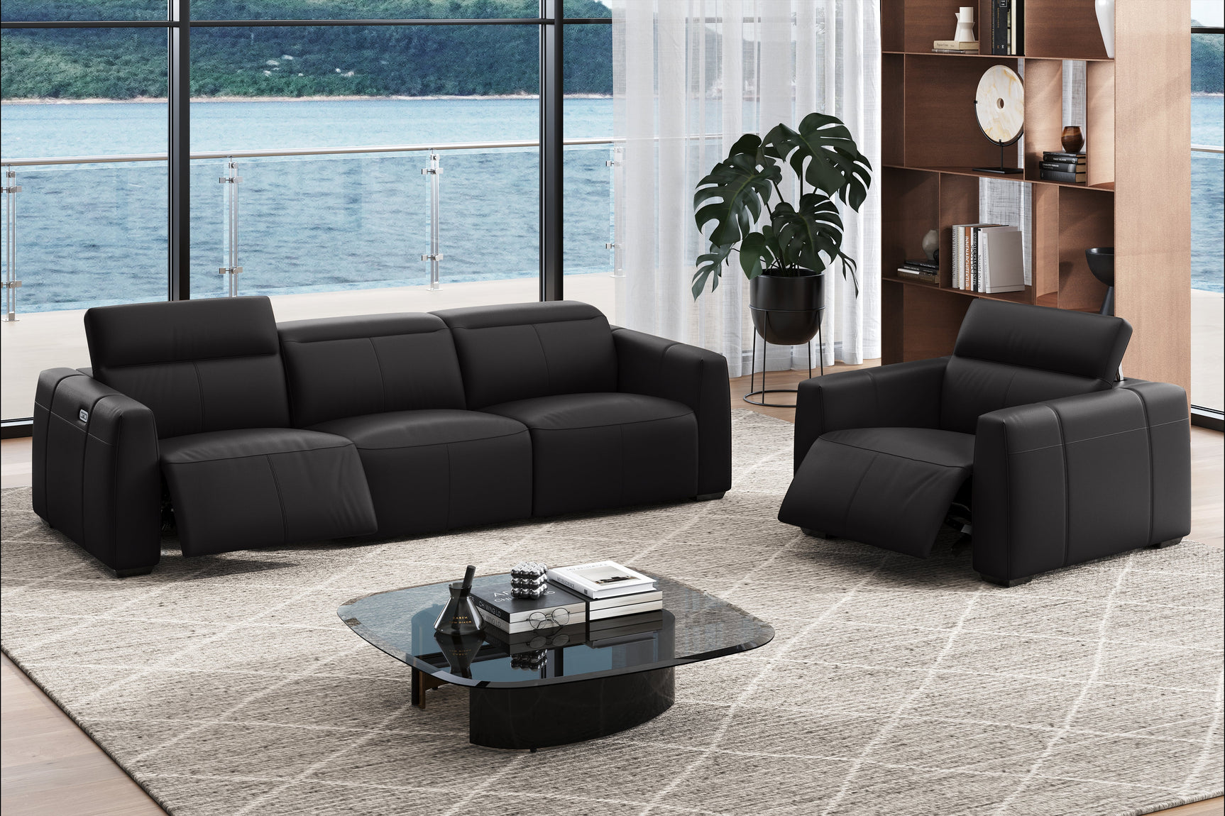 Carmen Leather Dual Recliner Lounge