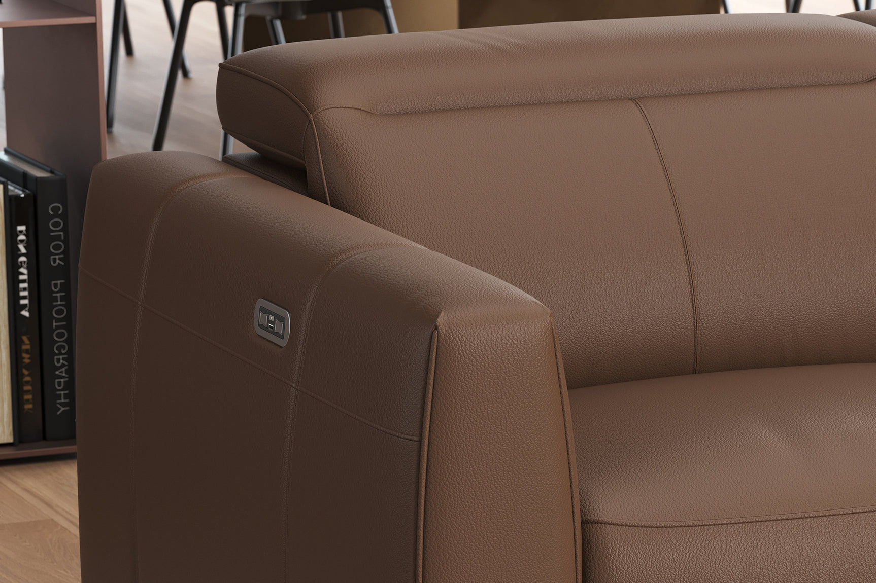 Carmen Leather Dual Recliner Lounge with Console