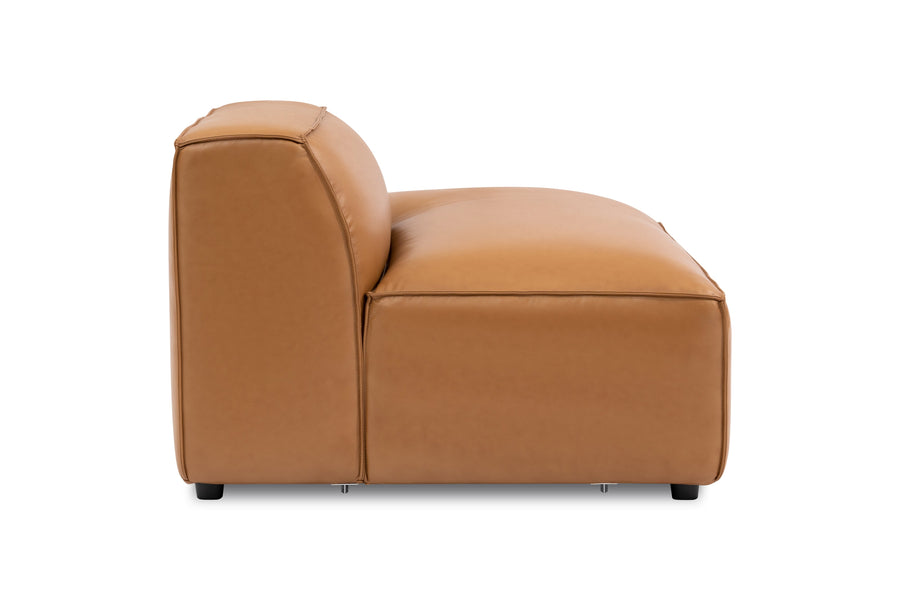 Valencia Nathan Full Aniline Leather Open-End Right Piece, Caramel Brown