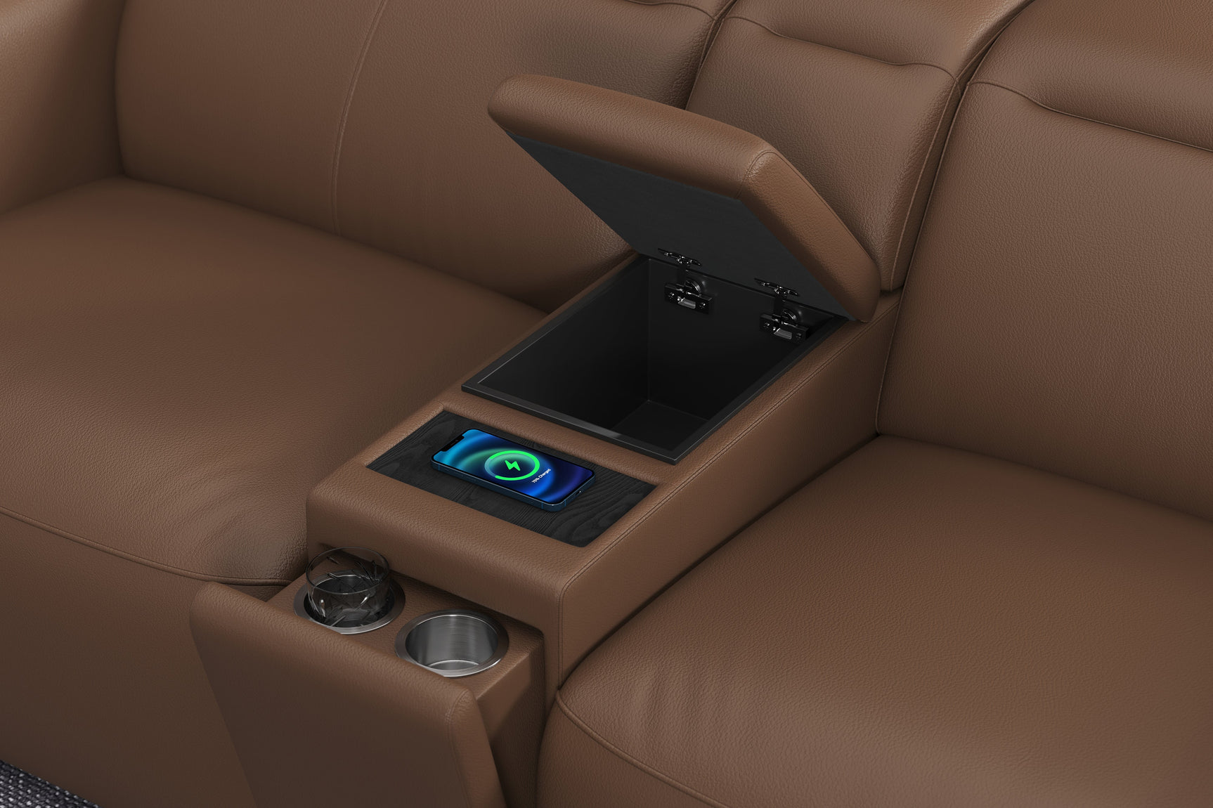 Carmen Leather Dual Recliner Lounge with Console