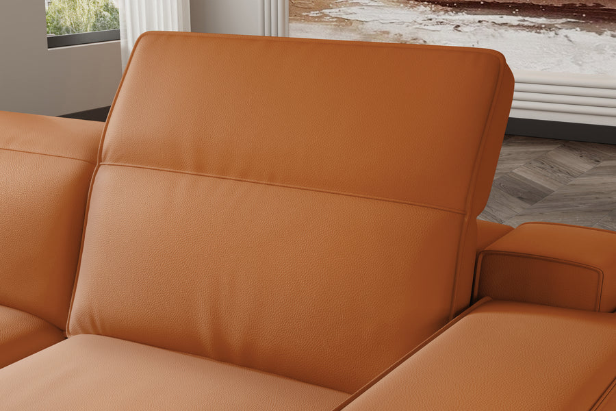 Valencia Valentina Leather Three Seats Recliner Lounge, Cognac