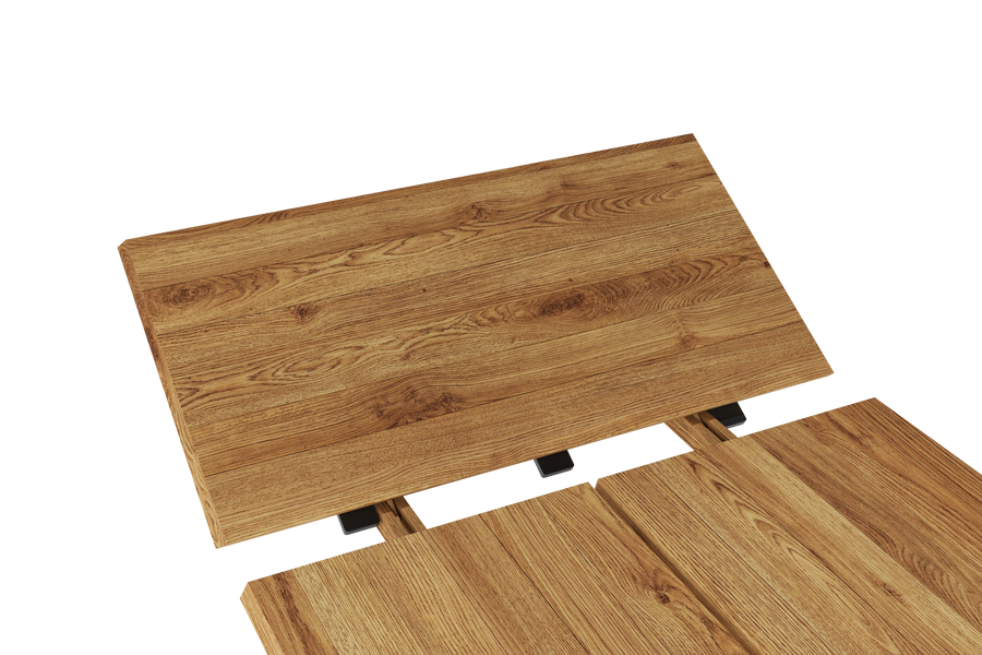 Valencia Hazel Wood Dining Table, Solid Oak Color