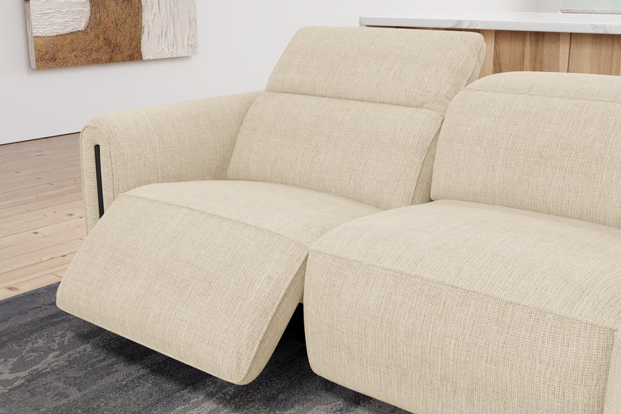 Valencia Octavia Fabric Reclining Sectional Cloud Lounge, L-Shape with Right Chaise, Beige