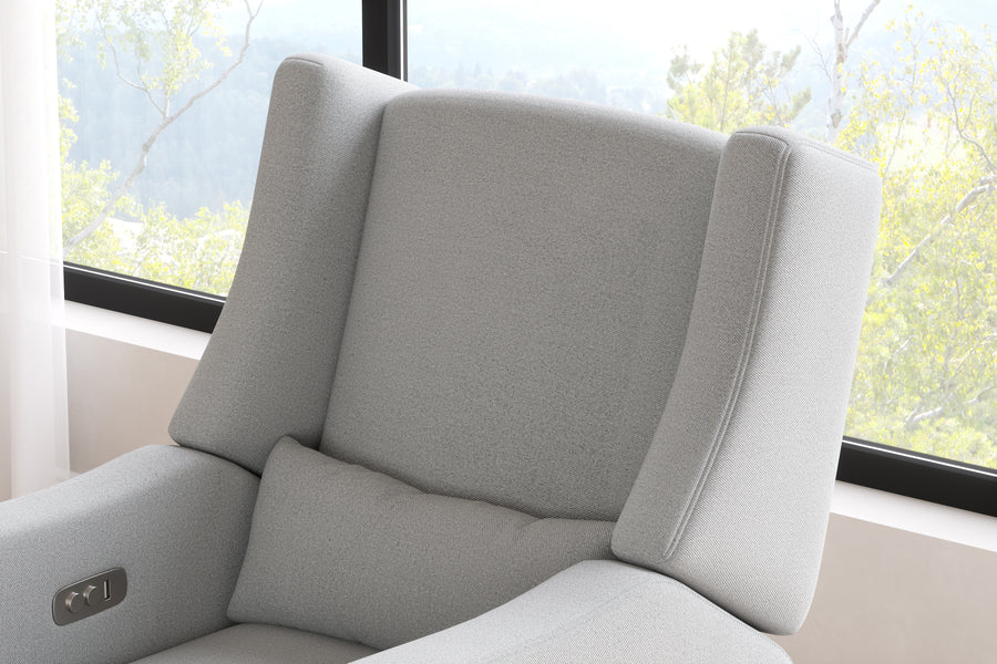 Valencia Marlen Performance Fabric Swivel Recliner Chair, Light Grey