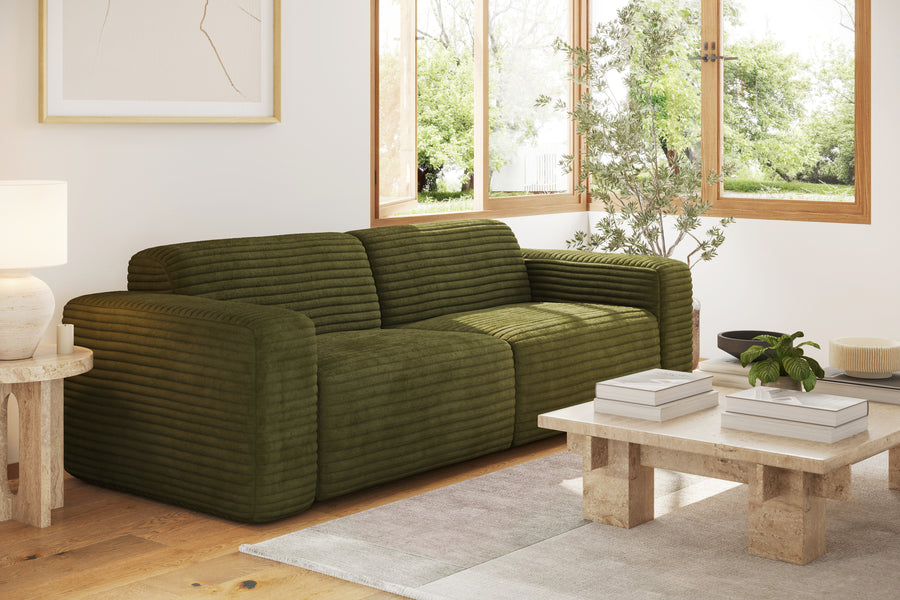 Valencia Maddie Fabric Wide Lounge, Olive Green