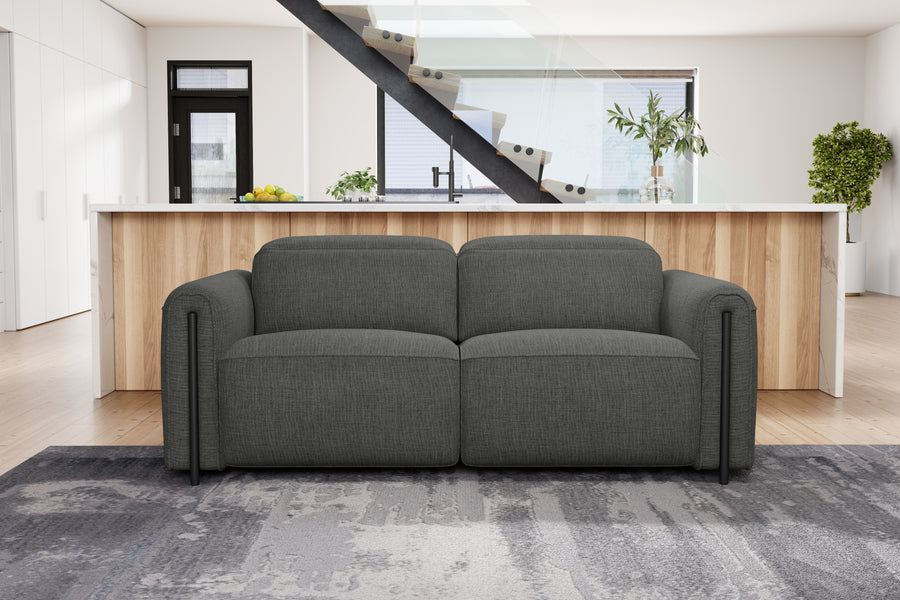 Valencia Octavia Fabric Dual Reclining Cloud Loveseat Lounge, Dark Grey