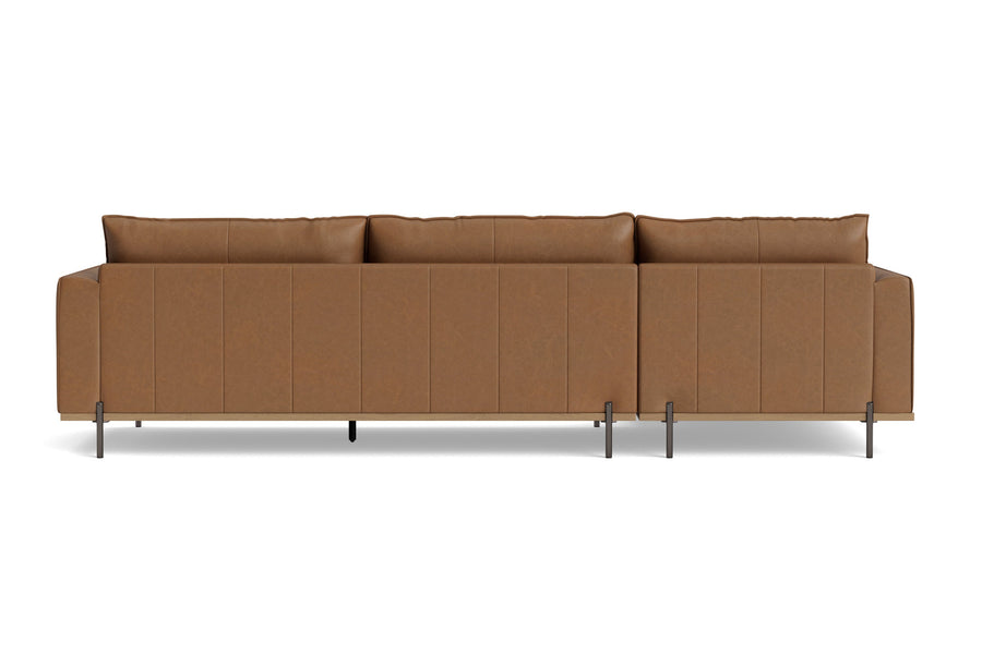 Valencia Imogen Top Grain Leather Sectional Lounge, Three Seats with Left Chaise, Tan